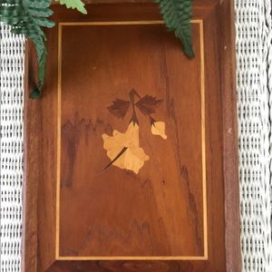 Vintage mid Century wooden tray Japan art